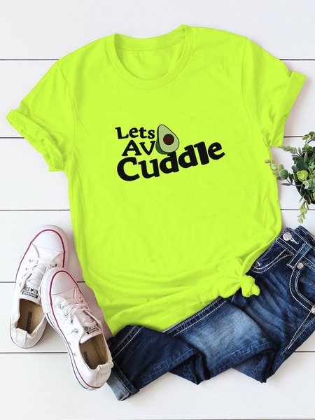

Lets Avocuddle Funny Graphics Tee, Fluorescent green, T-shirts