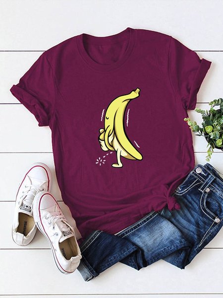 

Peeled Banana Funny Graphics Tee, Wine red, T-shirts