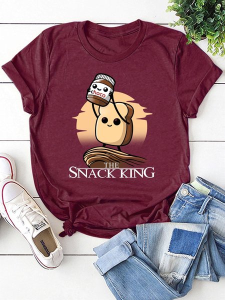 

Toast Cute Graphic Women Tshirt, Wine red, T-shirts