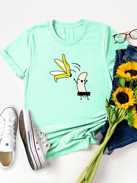 

Undressing Banana Fun Graphic Tee, Mint, T-shirts