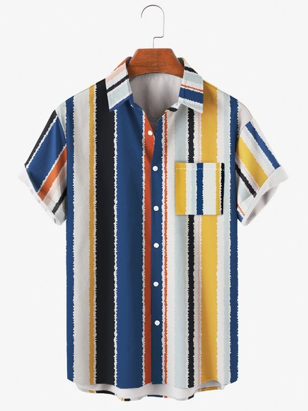 

Shirt Collar Casual Printed Shirts & Tops, Color1, Men's Floral shirt
