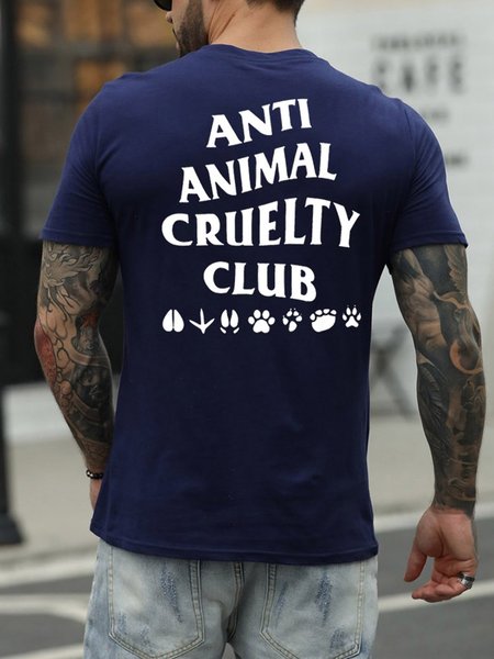 

Anti Animal Cruelty Club Animal Footprints T-shirt, Deep blue, T-shirts