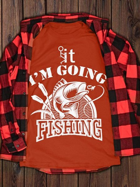 

It I’m Going Fishing Fish T-shirt, Red, T-shirts