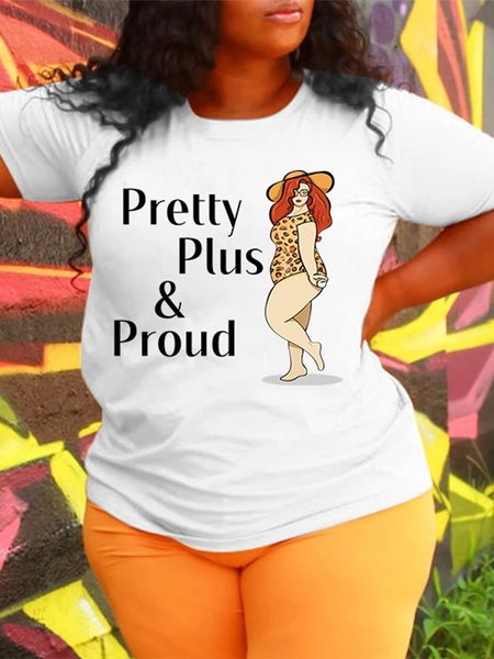 

Plus Size Pretty Plus & Proud Shirts & Tops, White, Plus Size T-shirts