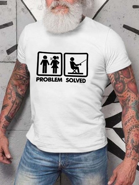 

Problem Solved Couple Man Goes Fishing Shirt, White, T-shirts