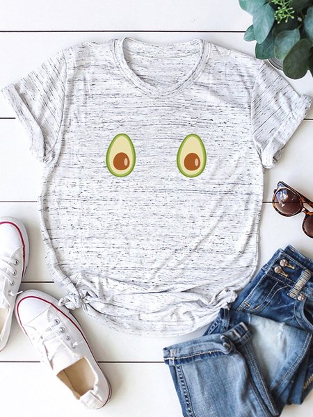 

Avocado Funny Graphic Tee, White-black, T-shirts