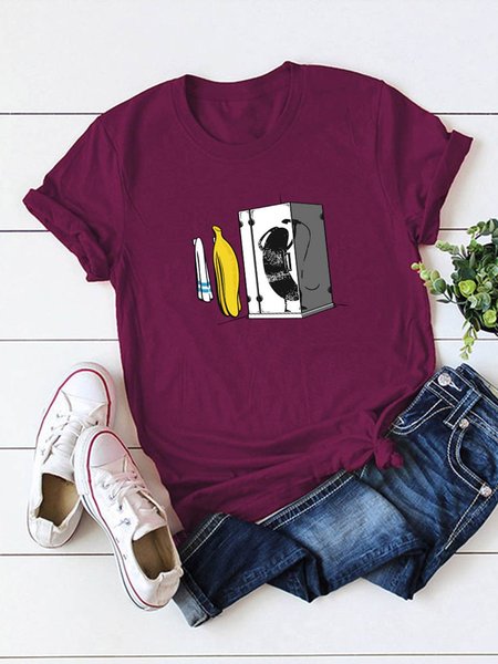 

Banana In The Bath Funny Graphic Tee, Wine red, T-shirts