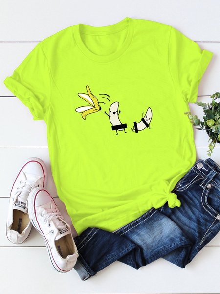 

Undressed Banana Fun Graphic Tee, Fluorescent green, T-shirts
