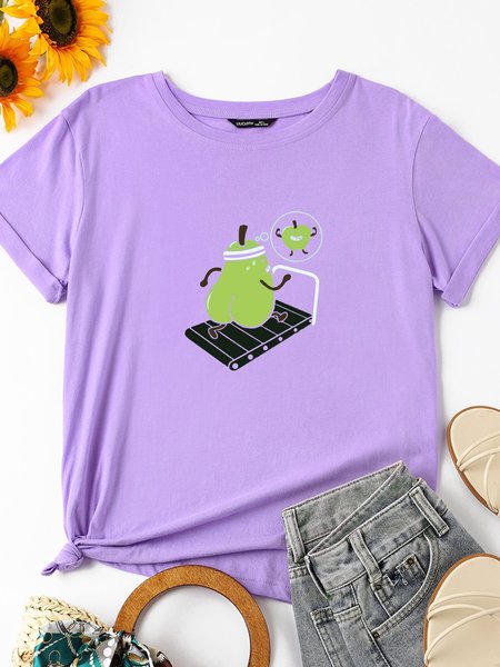 

Motivation Short Sleeve Crew Neck Shirts & Tops, Purple, T-shirts