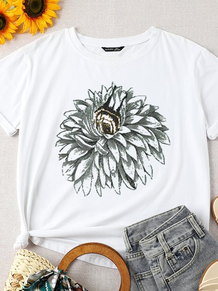 

Bee Butt Women's Short Sleeve Crew Neck Shirts & Tops, White, T-shirts