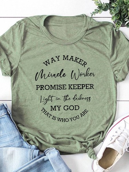 

Way Maker Miracle Worker Promise Keeper Light in The Darknes T-Shirts, Army green, T-shirts
