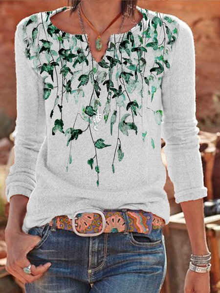 

Long Sleeve Printed Shirts & Tops, As picture, Long sleeve tops
