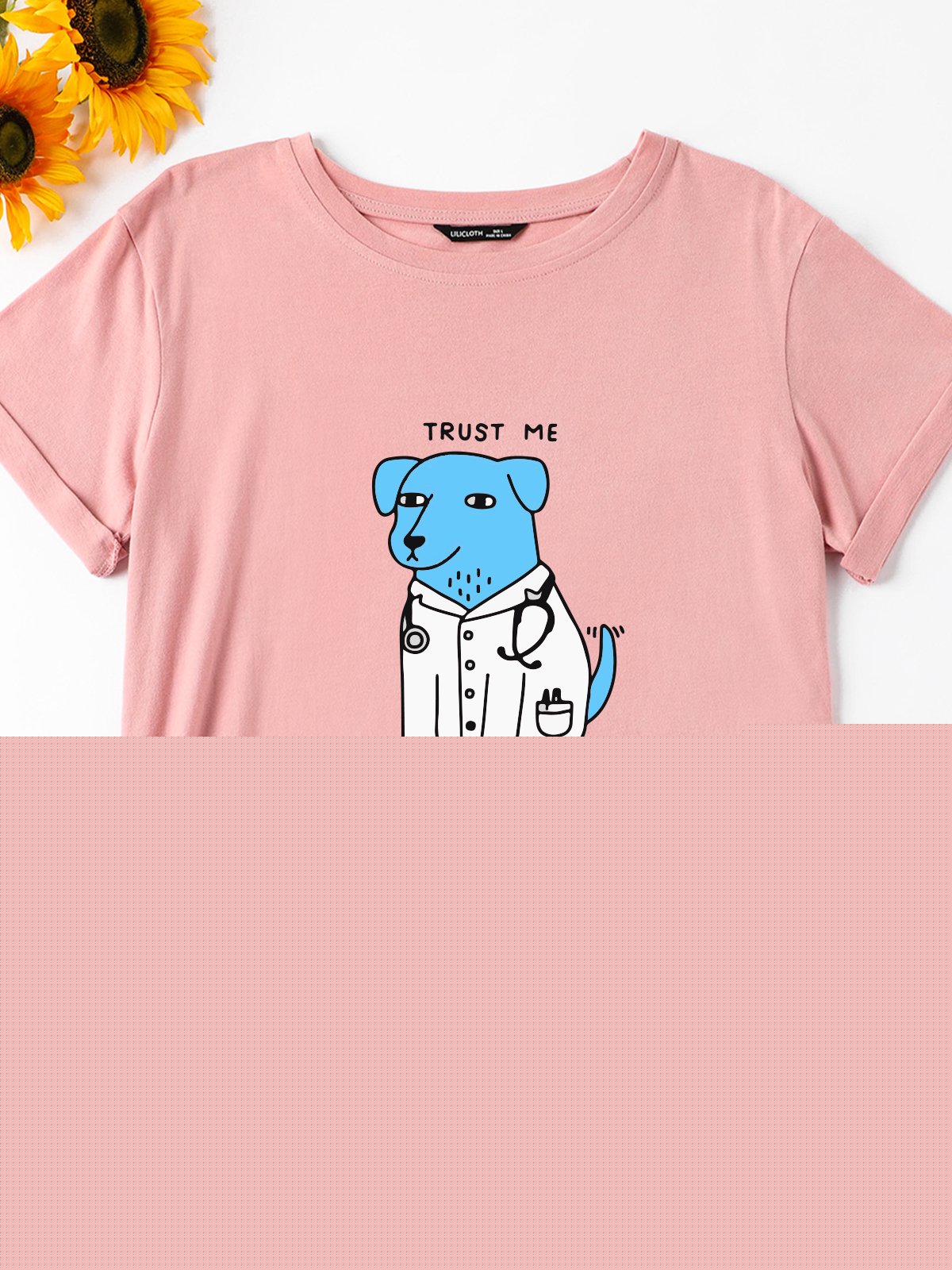 

Trust Me I Am A Dogtor Short Sleeve Cotton-Blend Casual Shirts & Tops, Brick red, T-shirts