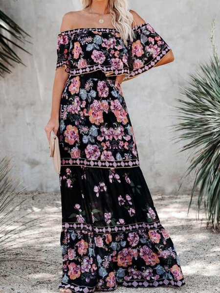 

Abito Spalla Nuda Vintage Misto Cotone, Nero, Dresses
