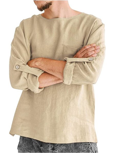 

Simple Pockets Shirts, Khaki, Shirts ＆ Blouse