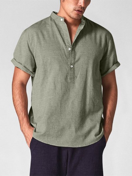 

Men's Plain Casual Cotton Shirts, Army green, Men's shirts