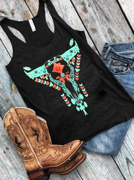 

Cotton-Blend Sleeveless Vests, Black, Tank Tops