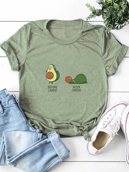

After Cardio Short Sleeve Cotton-Blend Casual Shirts & Tops, Army green, T-shirts