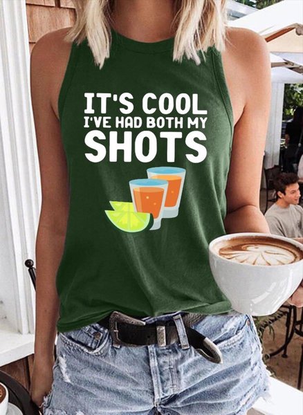

It S Cool I Ve Have Both My Shots Women Tank Top, Dark green, Tank Tops