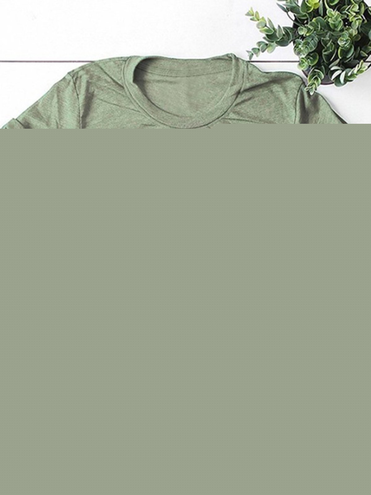 

Sushi Crew Neck Cotton-Blend Short Sleeve Shirts & Tops, Army green, T-shirts