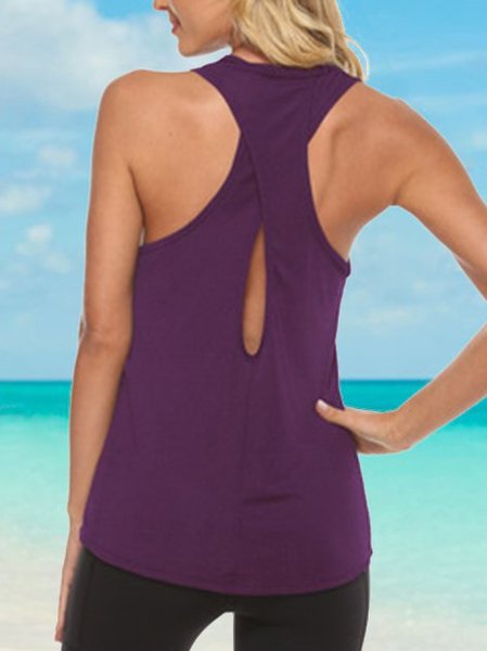 

Sleeveless Sports &Amp; Outdoor Vests, Purple, Tank Top