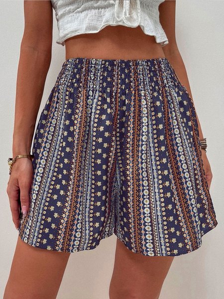 Tribale etnico Pantaloni, Nero-marrone, Shorts