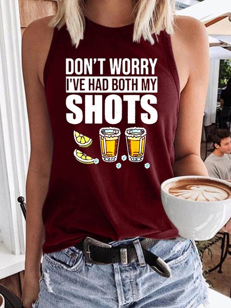 

Don’t worry I’ve had both my shots vaccination tequila Tank Top, Wine red, Tank Tops