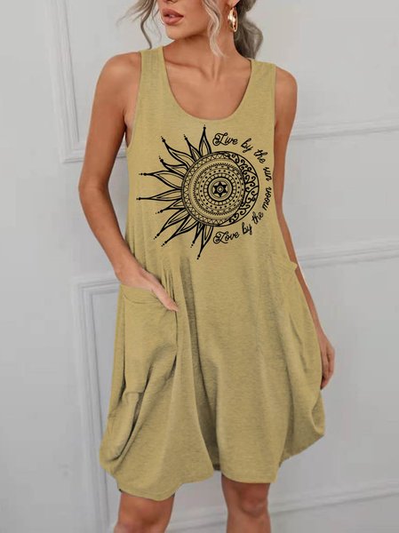 

Love By The Moon Live By The Sun Casual Cotton-Blend Dresses, Khaki, Casual Dress