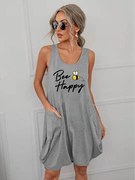 

Bee Happy Women's Cotton-Blend Dresses, Light gray, Casual Dress