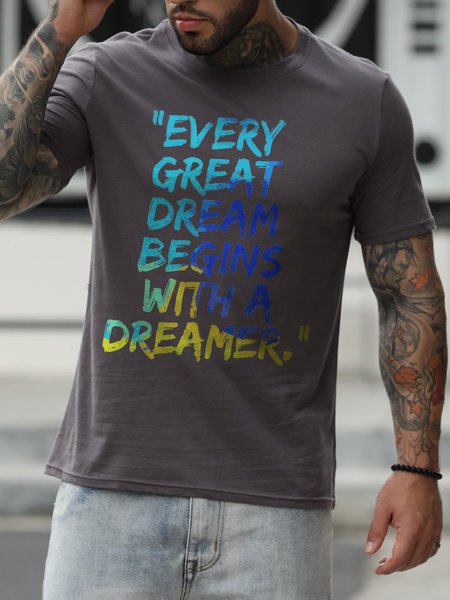 

Every Great Dream Begins With A Dreamer Men T-Shirt, Deep gray, T-shirts