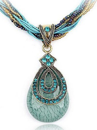 

Casual gem necklace, Blue, Necklaces