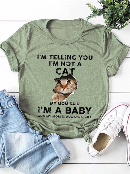 

I M Telling You I M Not A Cat Women Tshirt, Olive green, T-shirts
