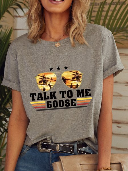 

Talk To Me Goose Glasses Coconut Tree T-Shirt, Light gray, T-shirts