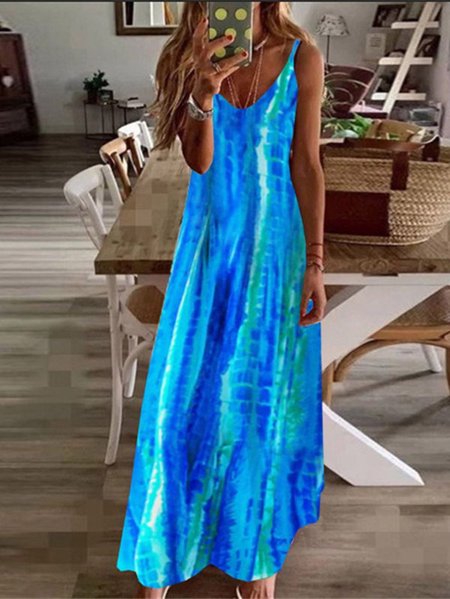

Printed Crew Neck Spaghetti-Strap Holiday Dresses, Maxi Dresses
