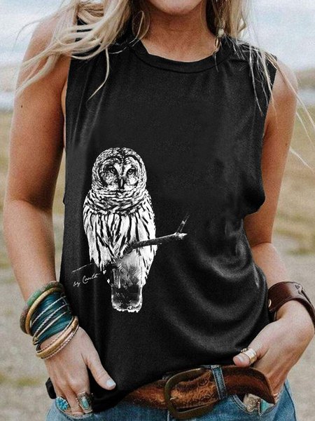 

Owl Shirt, Black, Tank Tops