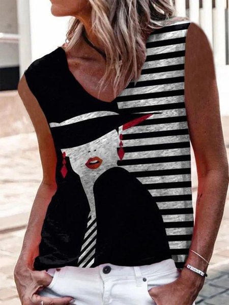 

People Sleeveless Shift Vests, Black, Tanks & Camis