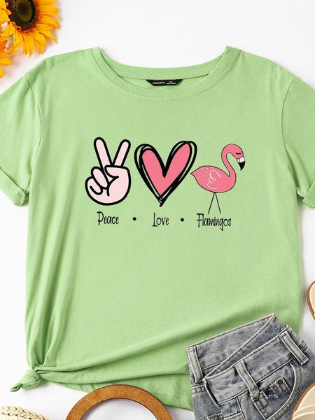 

Peace Love Flamingos Women's Casual Shift Shirts & Tops, Olive green, T-shirts