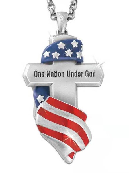 

Alloy American Flag Personalized Necklace, Necklaces