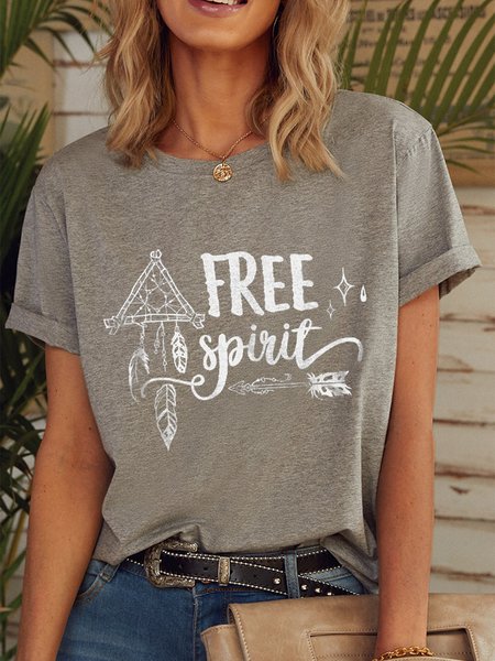 

Free Spirit Feathers and Arrows TShirts, Light gray, T-shirts