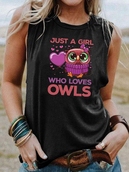 

Owl Shirt, Black, Tank Tops