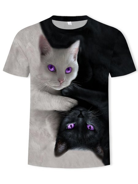 

Cotton-Blend Crew Neck Shirts & Tops, Color1, Men's t-shirts