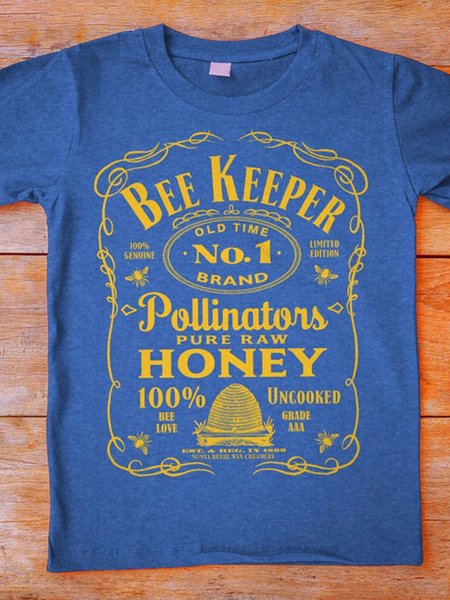 

Bee Keeper Old Fashioned Casual Women Tshirt, Blue, T-shirts