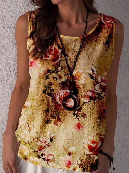 

Vacanza Dritto Gilet, Giallo, Tank Top
