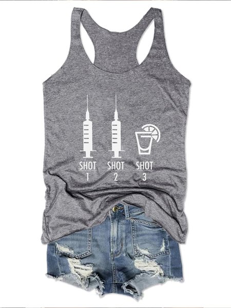 

Shot1 Shot 2 Shot 3 Vaccinated Tank Top, Gray, Tank Tops