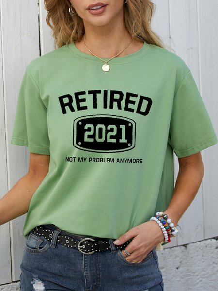 

Funny Retired Women’s Casual Short Sleeve Shift Tops, Army green, T-shirts