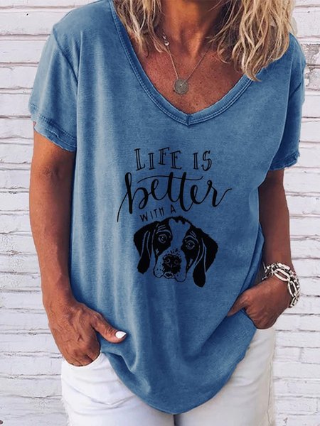 

Life is Better with a Dog Tshirt, Blue, T-shirts