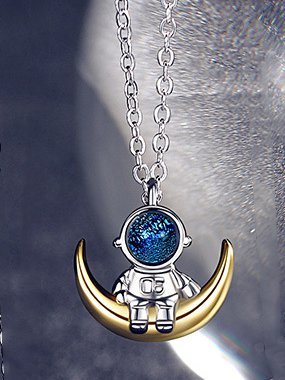 

Alla moda e Semplice astronauta lunare Forma Collana, Come immagine, necklace