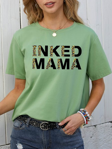 

Inked Mama Women's round neck T-shirt, Army green, T-shirts