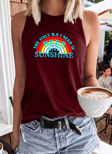 

Beer & Sunshine Tank Top, Wine red, Tank Tops