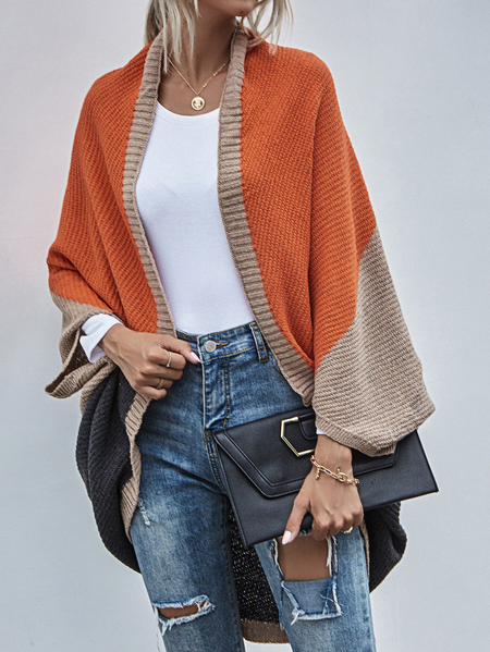 

Batwing Paneled Solid Knitted Sweater coat, Khaki, Sweaters